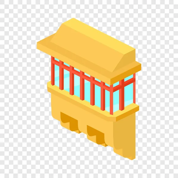 Icono de balcón amarillo, estilo isométrico 3d — Vector de stock