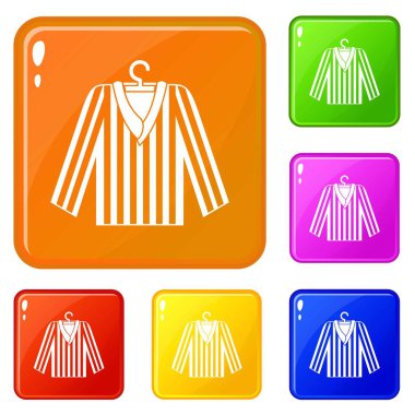 Çizgili Pijama forması simgeler vektör renk ayarlamak