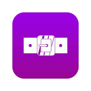 Kare kemer toka simgesi dijital mor