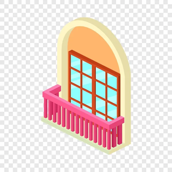 Smalle balkon pictogram, isometrische 3D-stijl — Stockvector