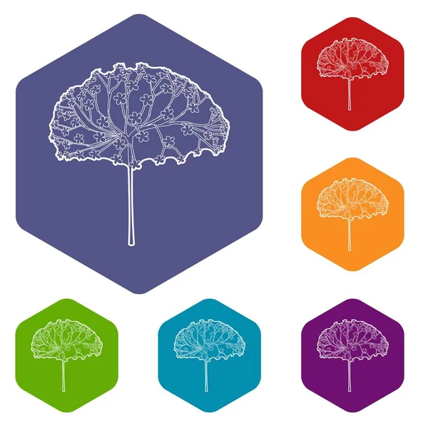 Bir çiçek simgesi, anahat stili