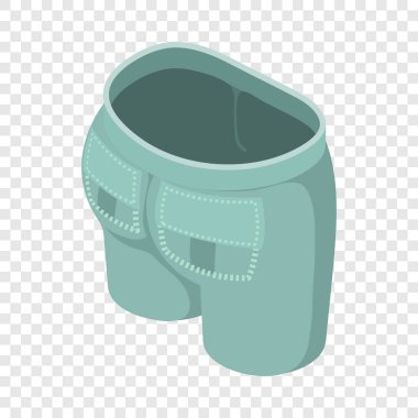 Gri yeşil kot simgesi, izometrik 3d stili