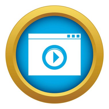 Video oynatıcı simge mavi vektör izole