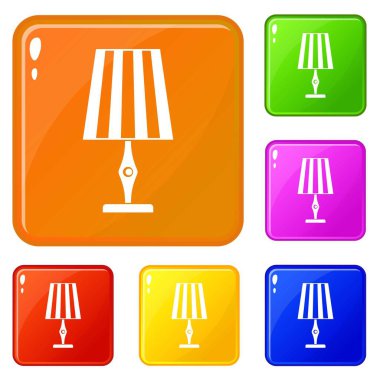 Masa lambası simgeler vektör renk ayarla