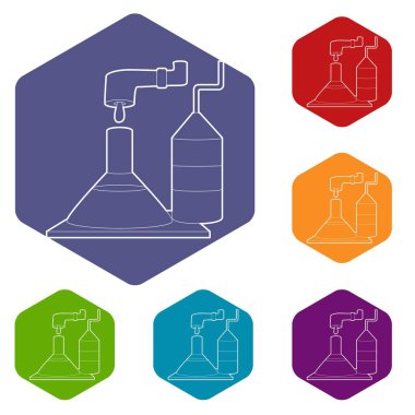 Fabrika laboratuvar simgesi, anahat stili