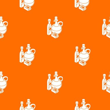 Organik eko gıda desen vektör turuncu