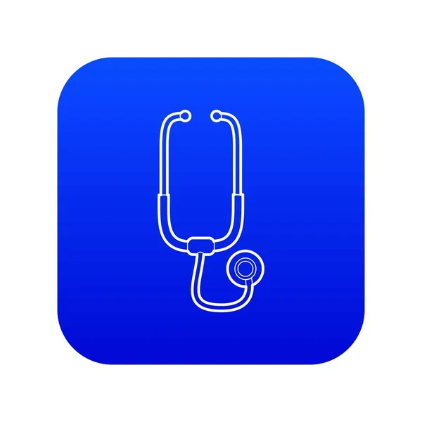 医疗听诊器图标蓝色矢量 — 图库矢量图片