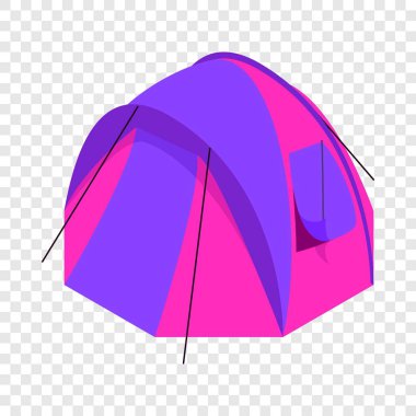 Mor çadır simgesi, izometrik 3d stili