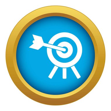 Ok hedef simgesi mavi vektör izole vurdu