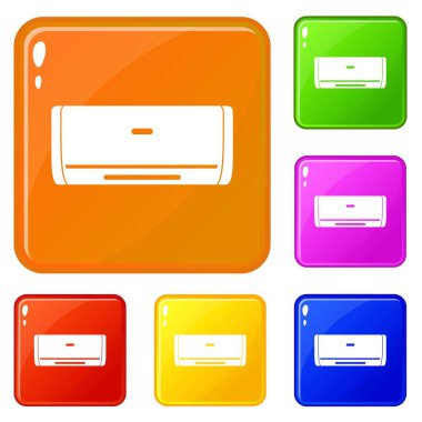 Dahili ünite klima simgeleri vektör rengini ayarlar