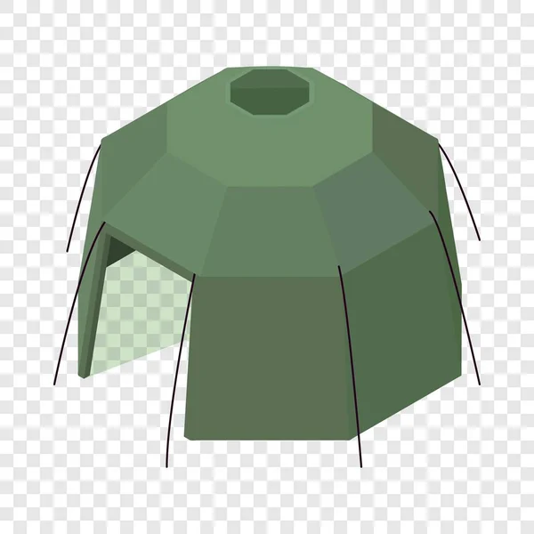 Militärische Zelt-Ikone, isometrischer 3D-Stil — Stockvektor