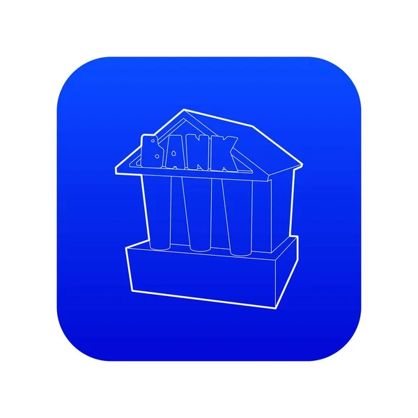 Banco ícone vetor azul — Vetor de Stock
