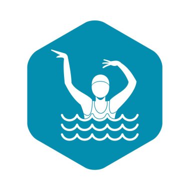 Yüzücü bir Yüzme Havuzu simgesi, basit tarzı