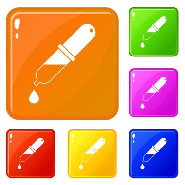 Pipet simgeler kümesi vektör renk