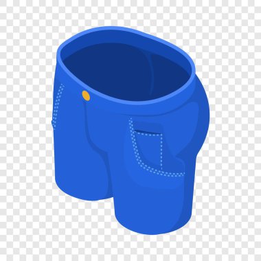 Hafif mavi kısa kot simgesi, izometrik 3d stili