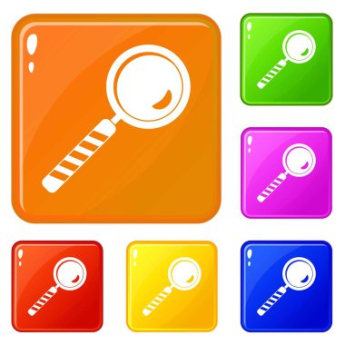 Büyüteç simgeleri vektör rengini ayarlar