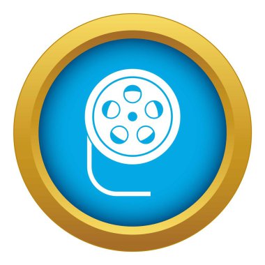 Film simgesi mavi vektör izole ile Makara