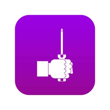 El tornavida takım simgesi dijital mor