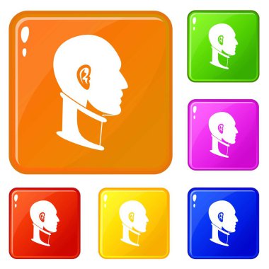 Servikal yaka simgeleri vektör rengini ayarlar