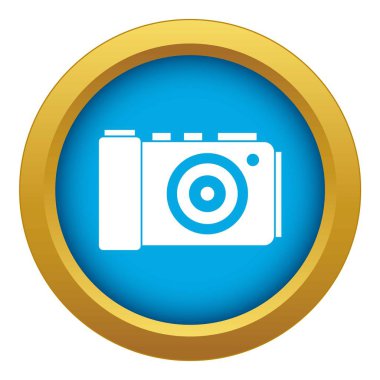 Fotoğraf kamera simgesi mavi vektör izole