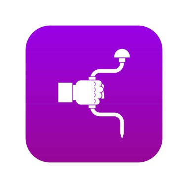 Adam el simgesi dijital mor Vintage el matkap