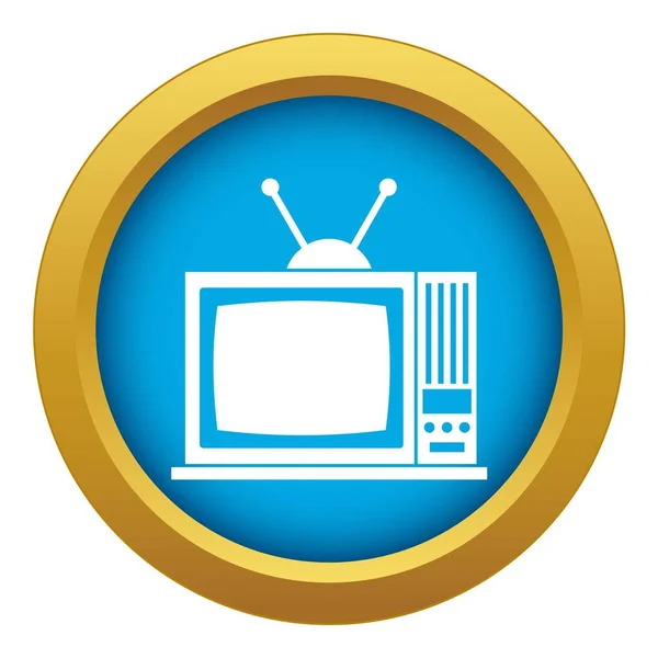 Retro TV icono azul vector aislado — Archivo Imágenes Vectoriales