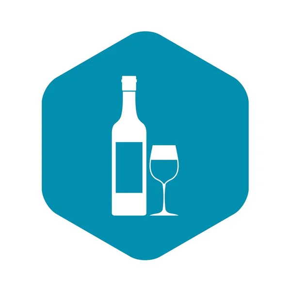 Fles wijn pictogram, eenvoudige stijl — Stockvector