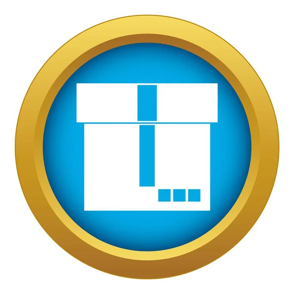Icono de caja vector azul aislado — Vector de stock