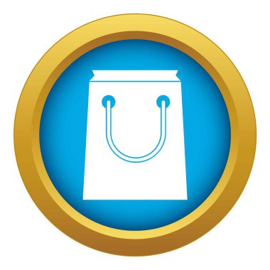 Kağıt torba simgesi mavi vektör izole