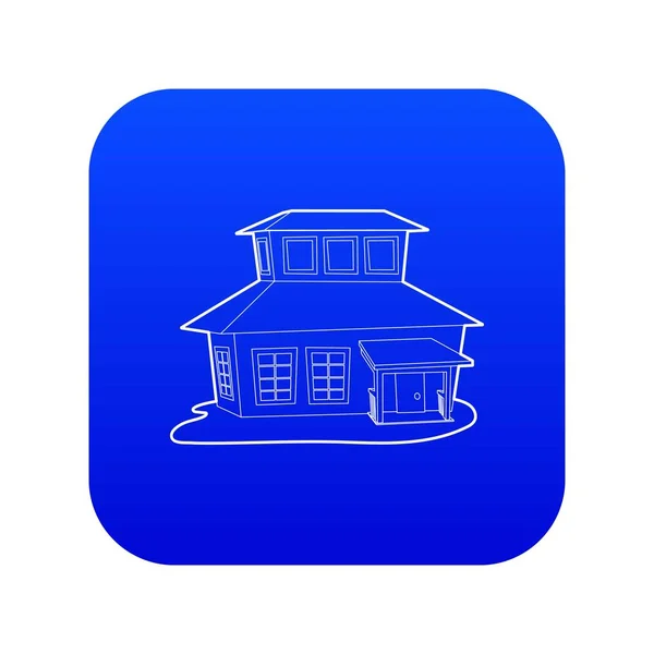 Großes Haus Symbol blauer Vektor — Stockvektor