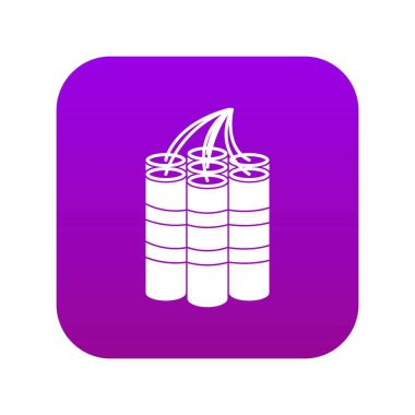 Dinamit çubukları simgesi dijital mor