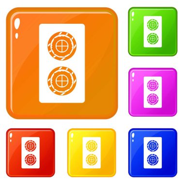 Balık rulo simgeleri vektör renk ayarlamak