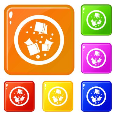 Asya sos simgeleri vektör renk ayarlamak