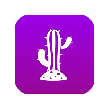Kaktüs simgesi dijital mor