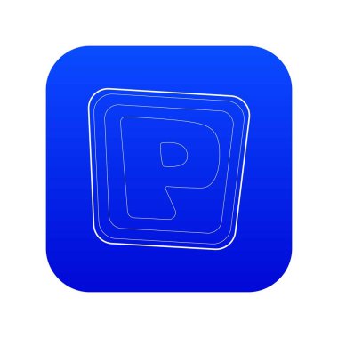 Park yol işareti simgesi mavi vektör