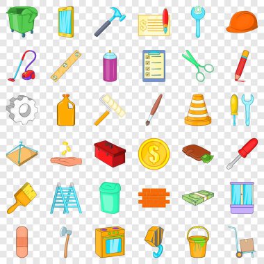 Ev onarım Icons set, karikatür tarzı