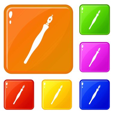 Dolma kalem simgeleri vektör rengini ayarlar