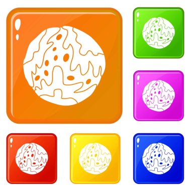 Küçük gezegen simgeleri vektör rengini ayarlar