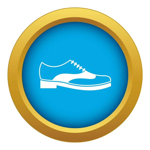 Men shoe with lace icon blue vector isolated — Stock Vector