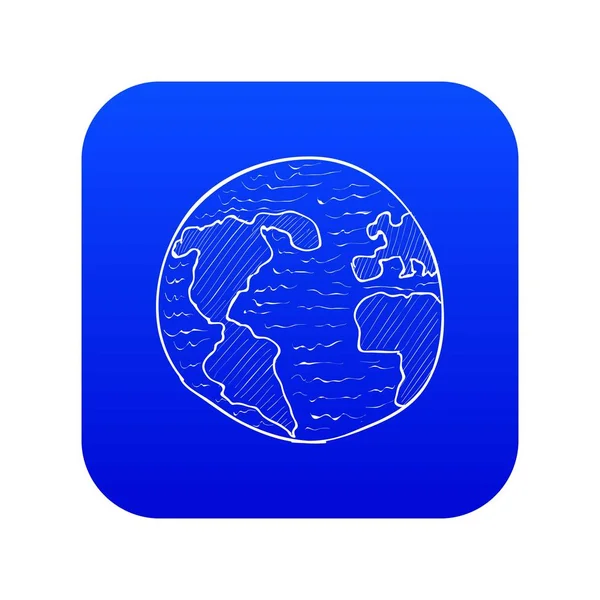 Globe icon blue vector — Stock Vector