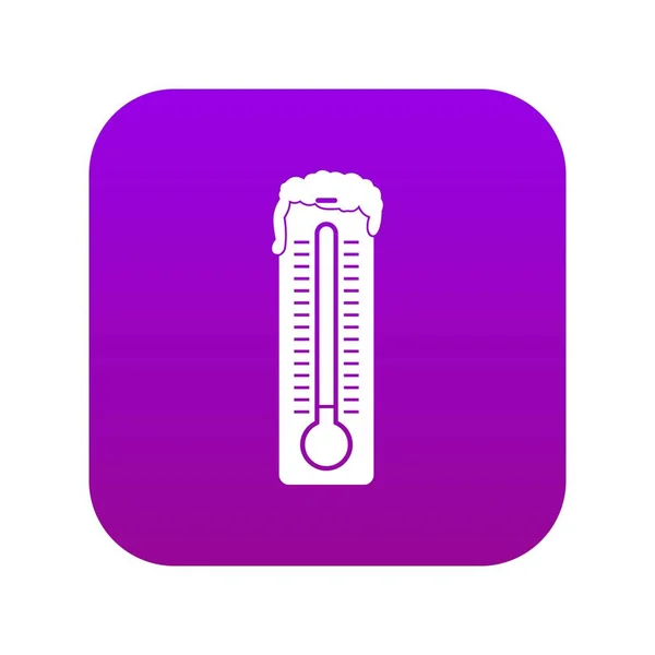 温度計アイコンデジタルパープル — ストックベクタ