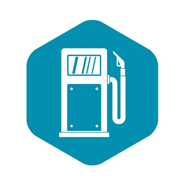 Benzinové čerpadlo ikona, jednoduchý styl — Stockový vektor