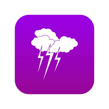Şimşek simgesi dijital mor ile Bulut