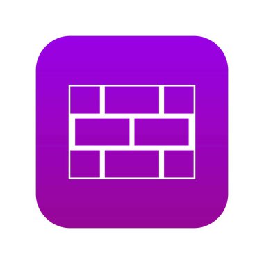 Beton blok duvar simgesi dijital mor