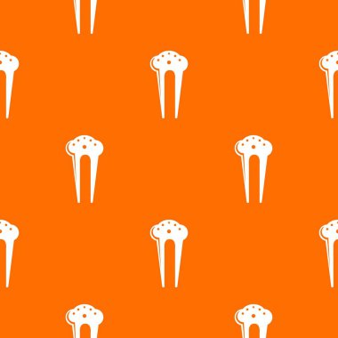 Saç düzeltme klips desen vektör turuncu