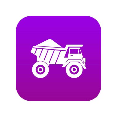 Kum simgesi dijital mor ile Damperli kamyon