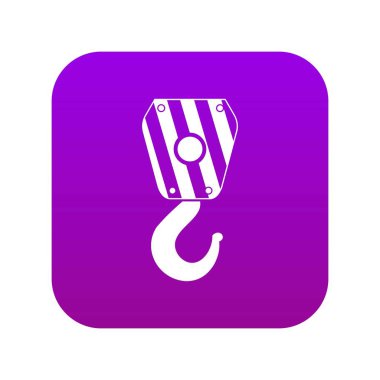 Vinç kanca simgesi dijital mor