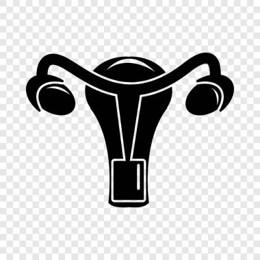 Dişi üreme organı simgesi, basit siyah stil