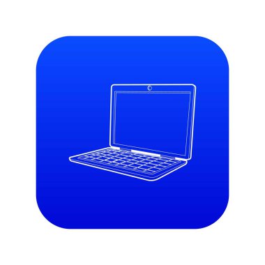 Dizüstü simge mavi vektör