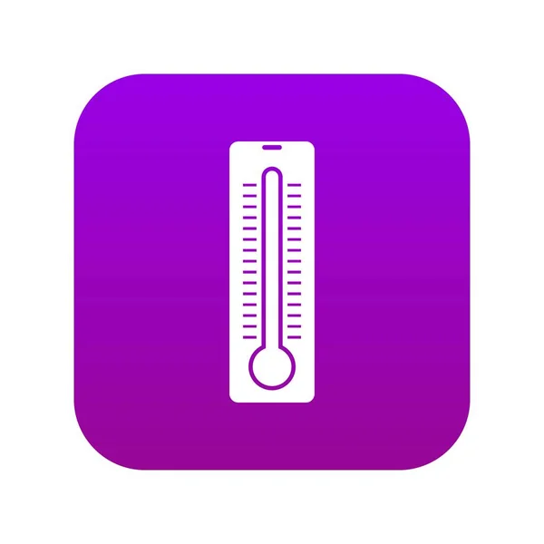 Icono termómetro digital morado — Vector de stock